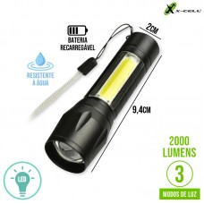 Mini Lanterna Tática LED Recarregável FX-LT-11 X-Cell
